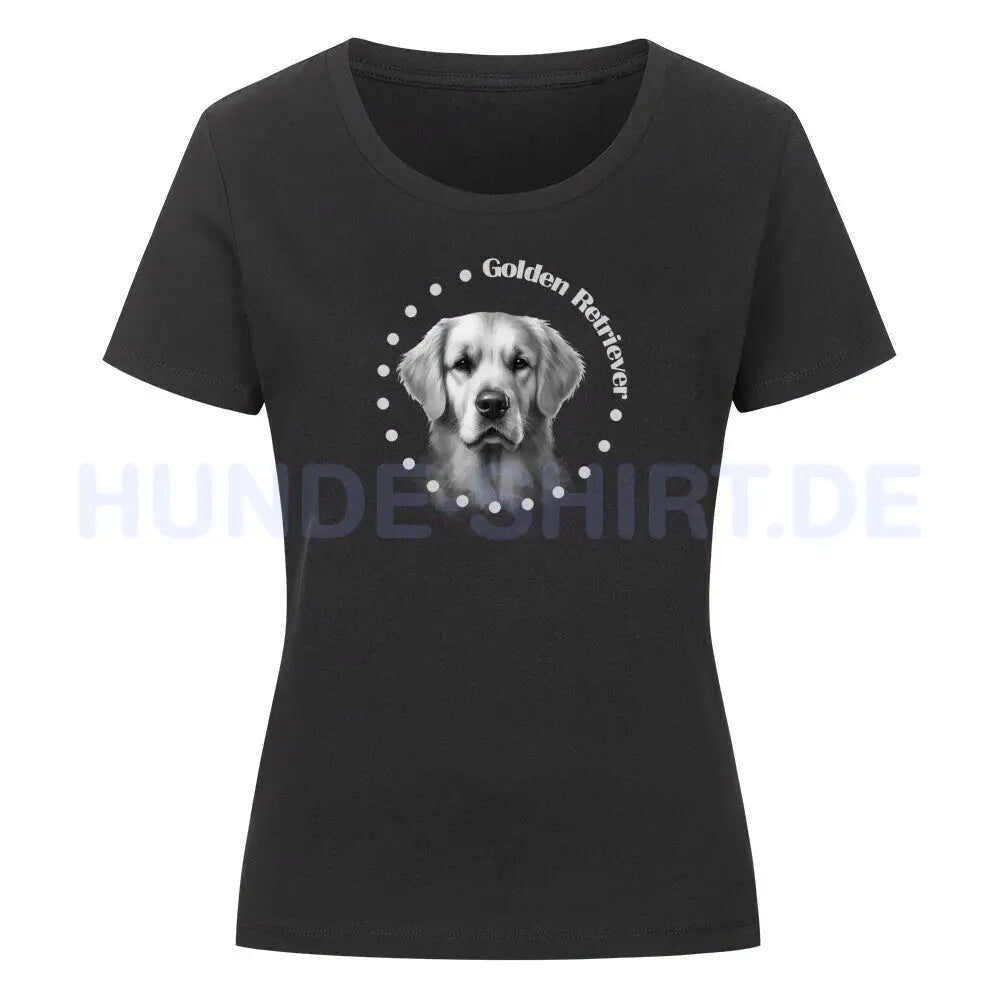 Premium Organic Damen-Shirt "Golden Retriever R" Schwarz – hunde-shirt.de