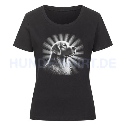 Premium Organic Damen-Shirt "Golden Retriever - Shine" Schwarz – hunde-shirt.de