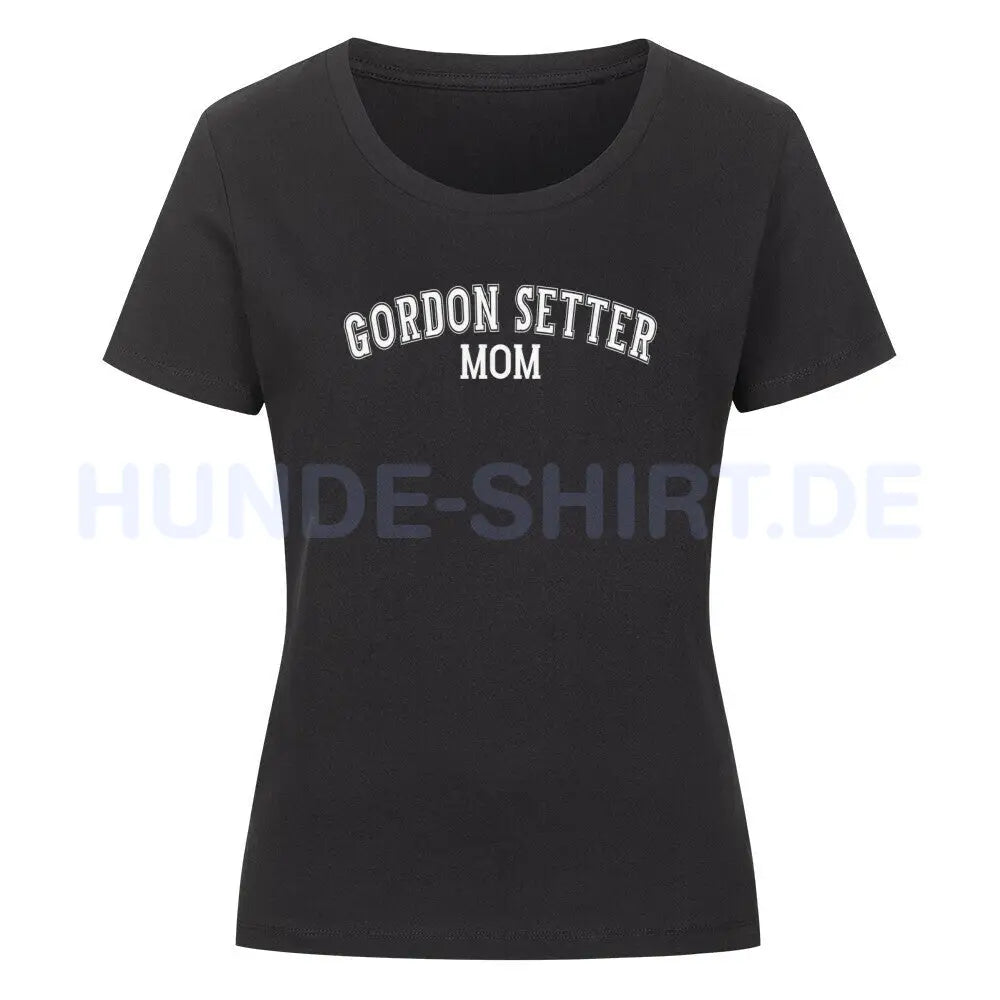 Premium Organic Damen-Shirt "Gordon Setter - MOM" Schwarz – hunde-shirt.de