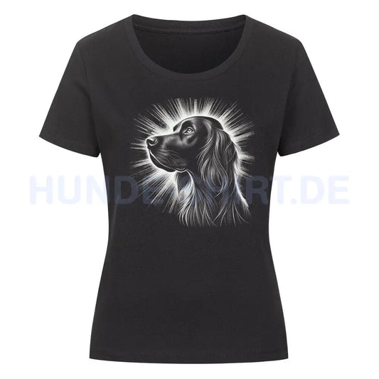 Premium Organic Damen-Shirt "Gordon Setter - Shine" Schwarz – hunde-shirt.de