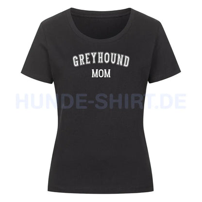 Premium Organic Damen-Shirt "Greyhound - MOM" Schwarz – hunde-shirt.de