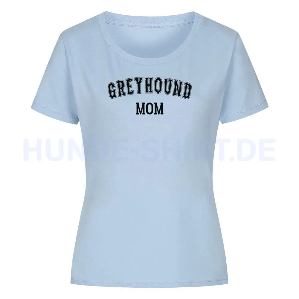 Premium Organic Damen-Shirt "Greyhound - MOM" Sky Blue – hunde-shirt.de