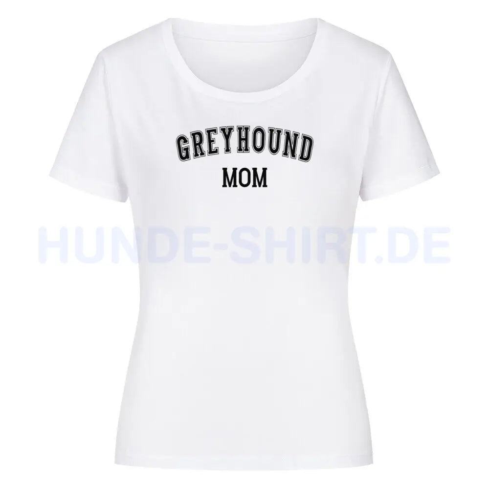 Premium Organic Damen-Shirt "Greyhound - MOM" Weiß – hunde-shirt.de