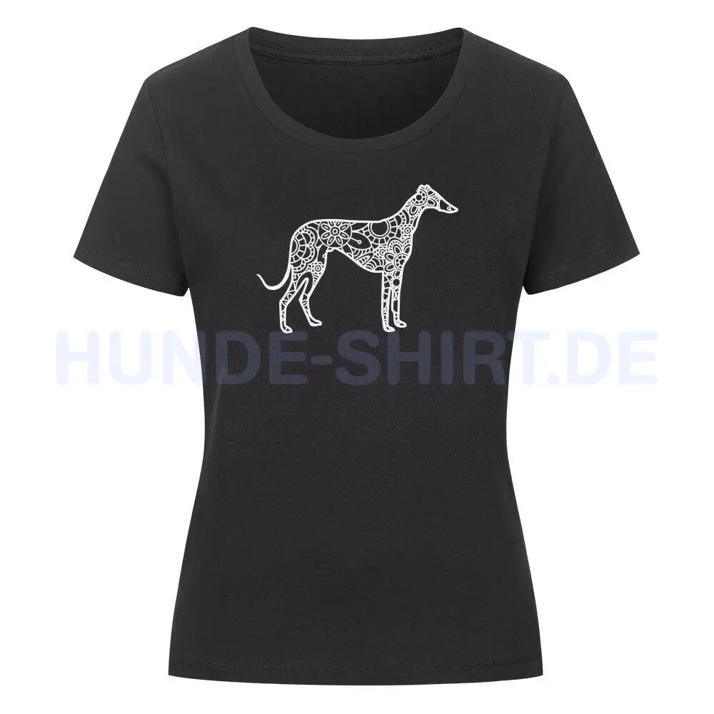 Premium Organic Damen-Shirt "Greyhound pur" Schwarz – hunde-shirt.de