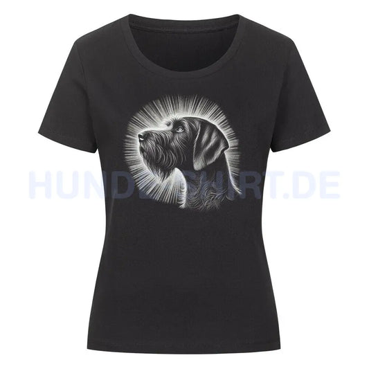 Premium Organic Damen-Shirt "Griffon Korthals - Shine" Schwarz – hunde-shirt.de