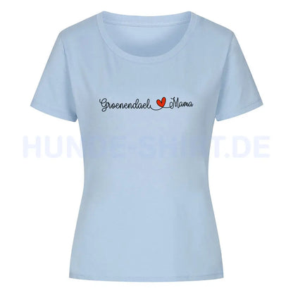 Premium Organic Damen-Shirt "Groenendael - Mama" Sky Blue – hunde-shirt.de