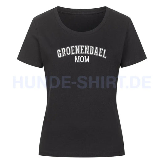 Premium Organic Damen-Shirt "Groenendael - MOM" Schwarz – hunde-shirt.de