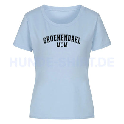 Premium Organic Damen-Shirt "Groenendael - MOM" Sky Blue – hunde-shirt.de