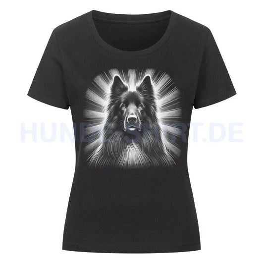 Premium Organic Damen-Shirt "Groenendael - Shine" Schwarz – hunde-shirt.de