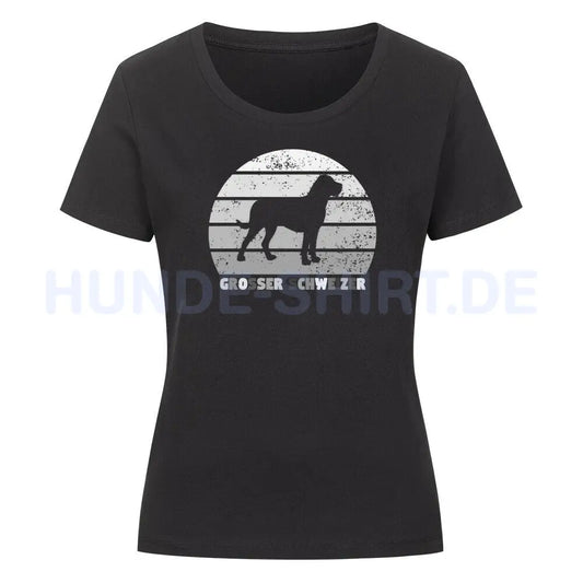 Premium Organic Damen-Shirt "Großer Schweizer Sennenhund" Schwarz – hunde-shirt.de