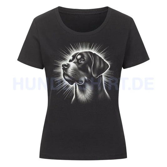 Premium Organic Damen-Shirt "Großer Schweizer - Shine" Schwarz – hunde-shirt.de