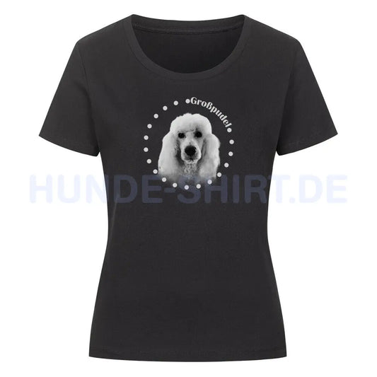 Premium Organic Damen-Shirt "Großpudel / Königspudel R" Schwarz – hunde-shirt.de