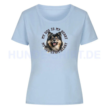 Premium Organic Damen-Shirt "Großspitz HEART" Sky Blue – hunde-shirt.de