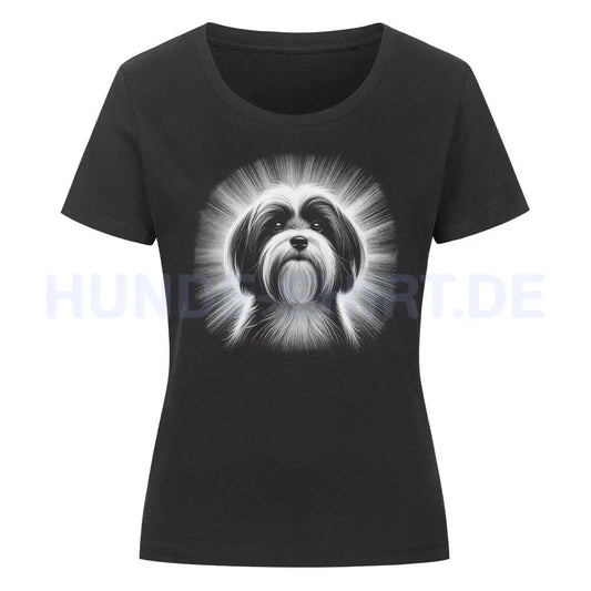 Premium Organic Damen-Shirt "Havaneser - Bright" Schwarz – hunde-shirt.de