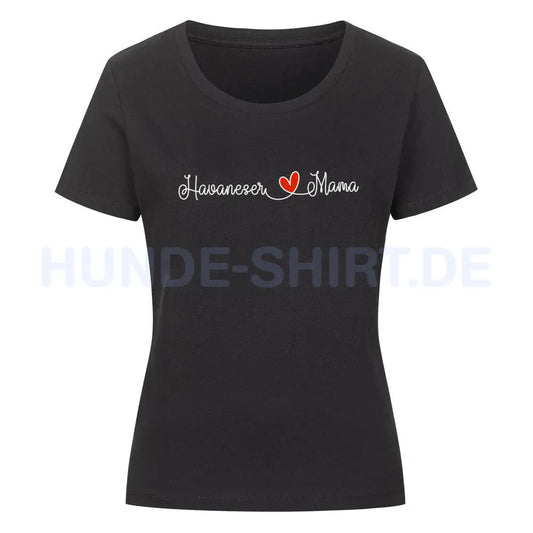 Premium Organic Damen-Shirt "Havaneser - Mama" Schwarz – hunde-shirt.de