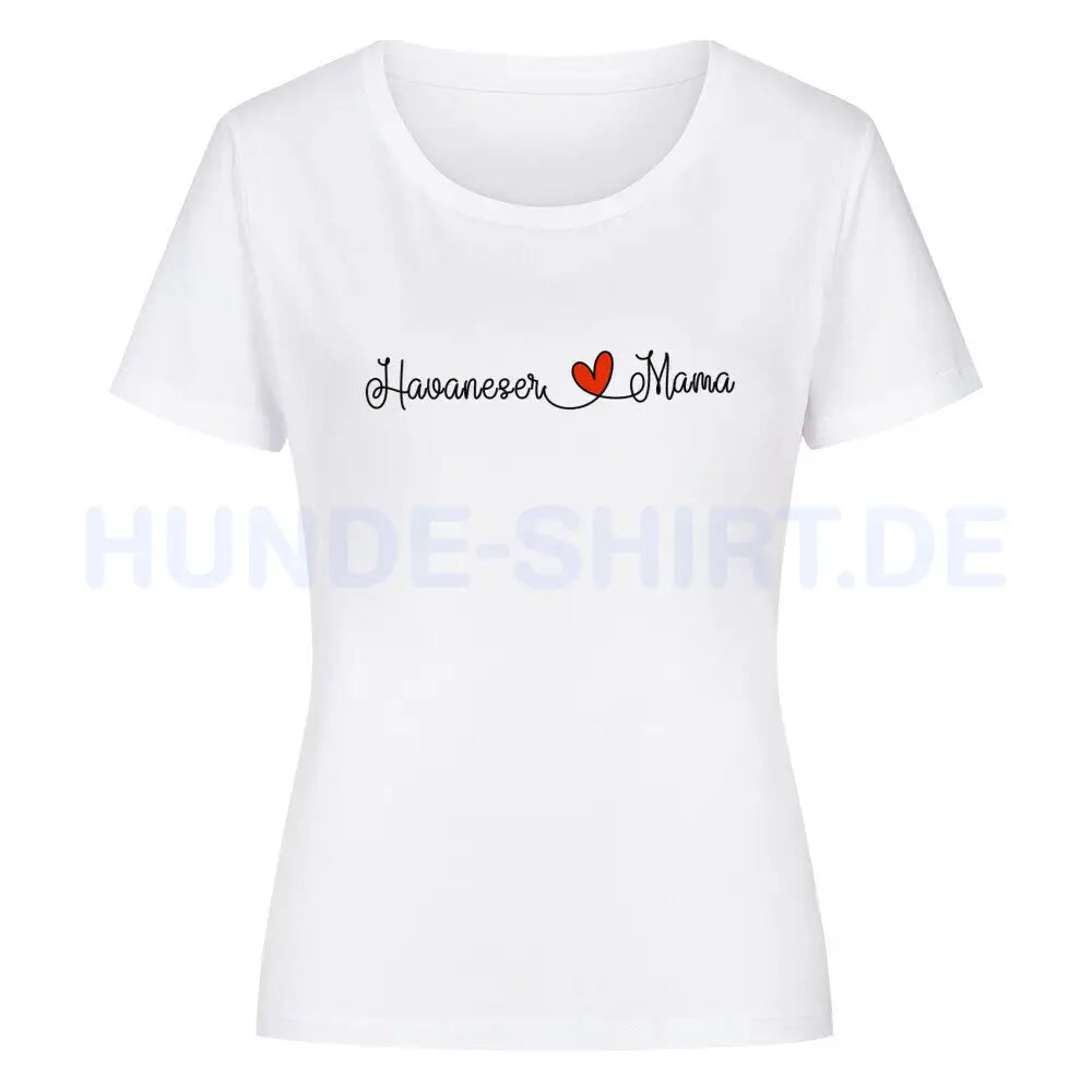 Premium Organic Damen-Shirt "Havaneser - Mama" Weiß – hunde-shirt.de