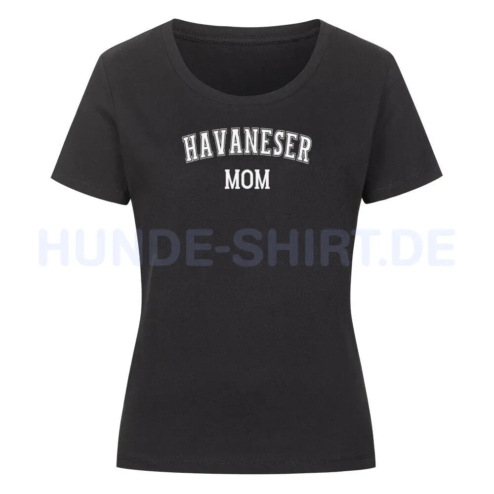 Premium Organic Damen-Shirt "Havaneser - MOM" Schwarz – hunde-shirt.de