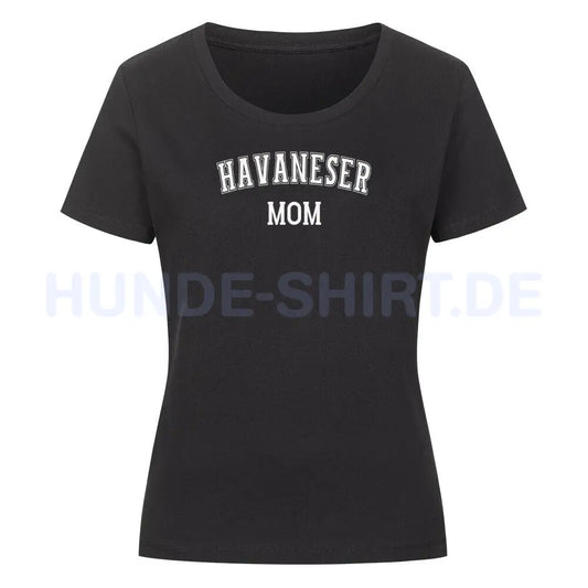 Premium Organic Damen-Shirt "Havaneser - MOM" Schwarz – hunde-shirt.de