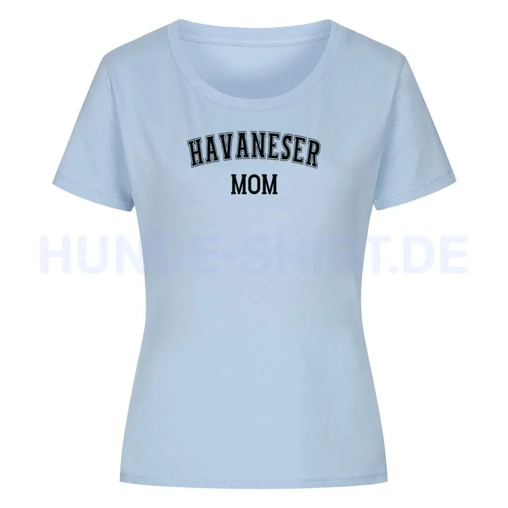 Premium Organic Damen-Shirt "Havaneser - MOM" Sky Blue – hunde-shirt.de