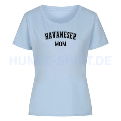 Premium Organic Damen-Shirt "Havaneser - MOM" Sky Blue – hunde-shirt.de