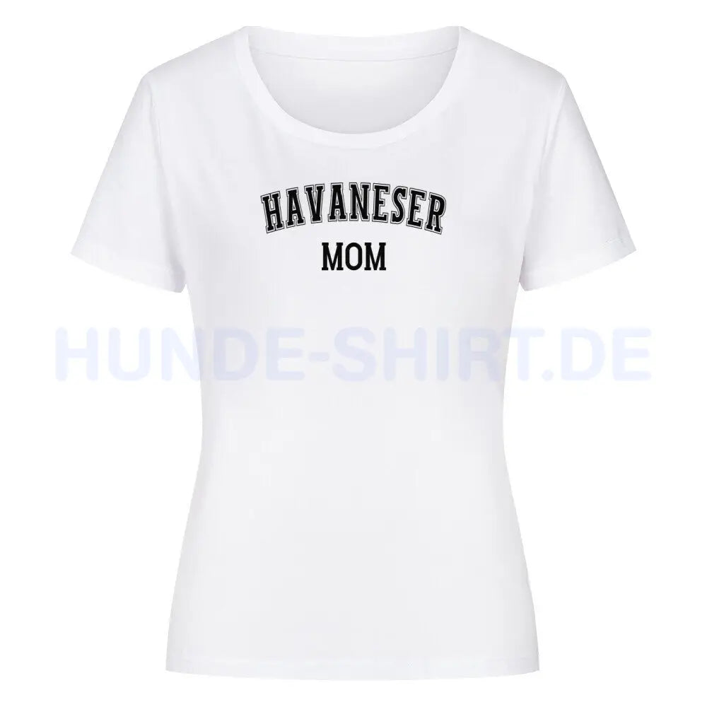 Premium Organic Damen-Shirt "Havaneser - MOM" Weiß – hunde-shirt.de