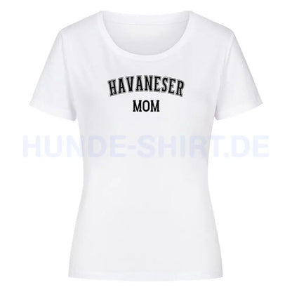 Premium Organic Damen-Shirt "Havaneser - MOM" Weiß – hunde-shirt.de