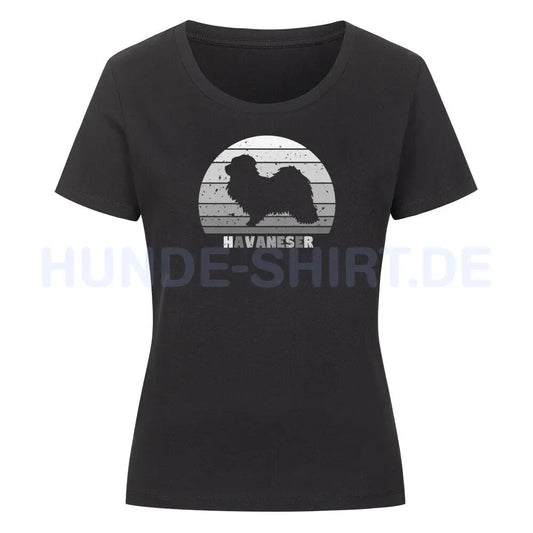 Premium Organic Damen-Shirt "Havaneser S" Schwarz – hunde-shirt.de