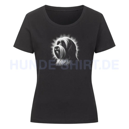 Premium Organic Damen-Shirt "Havaneser Shine" Schwarz – hunde-shirt.de