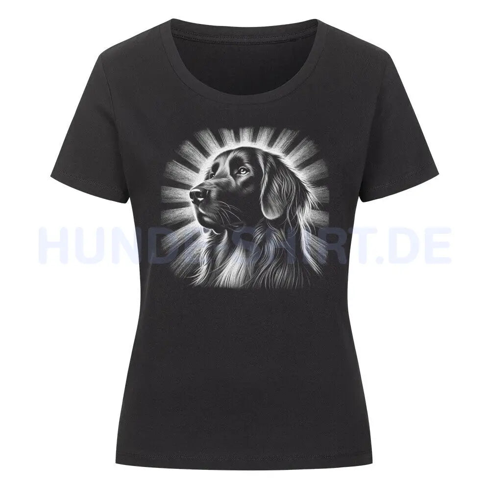 Premium Organic Damen-Shirt "Hovawart - Bright" Schwarz – hunde-shirt.de