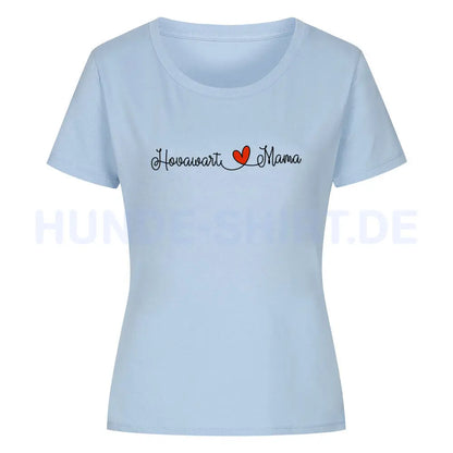 Premium Organic Damen-Shirt "Hovawart - Mama" Sky Blue – hunde-shirt.de