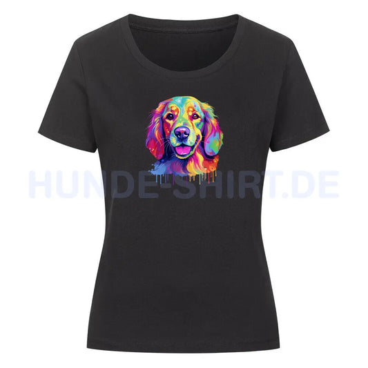 Premium Organic Damen-Shirt "Hovawart - Paint" Schwarz – hunde-shirt.de