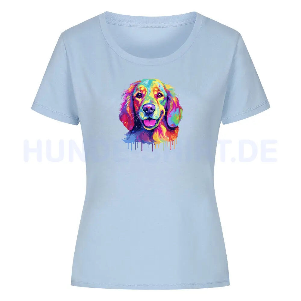 Premium Organic Damen-Shirt "Hovawart - Paint" Sky Blue – hunde-shirt.de