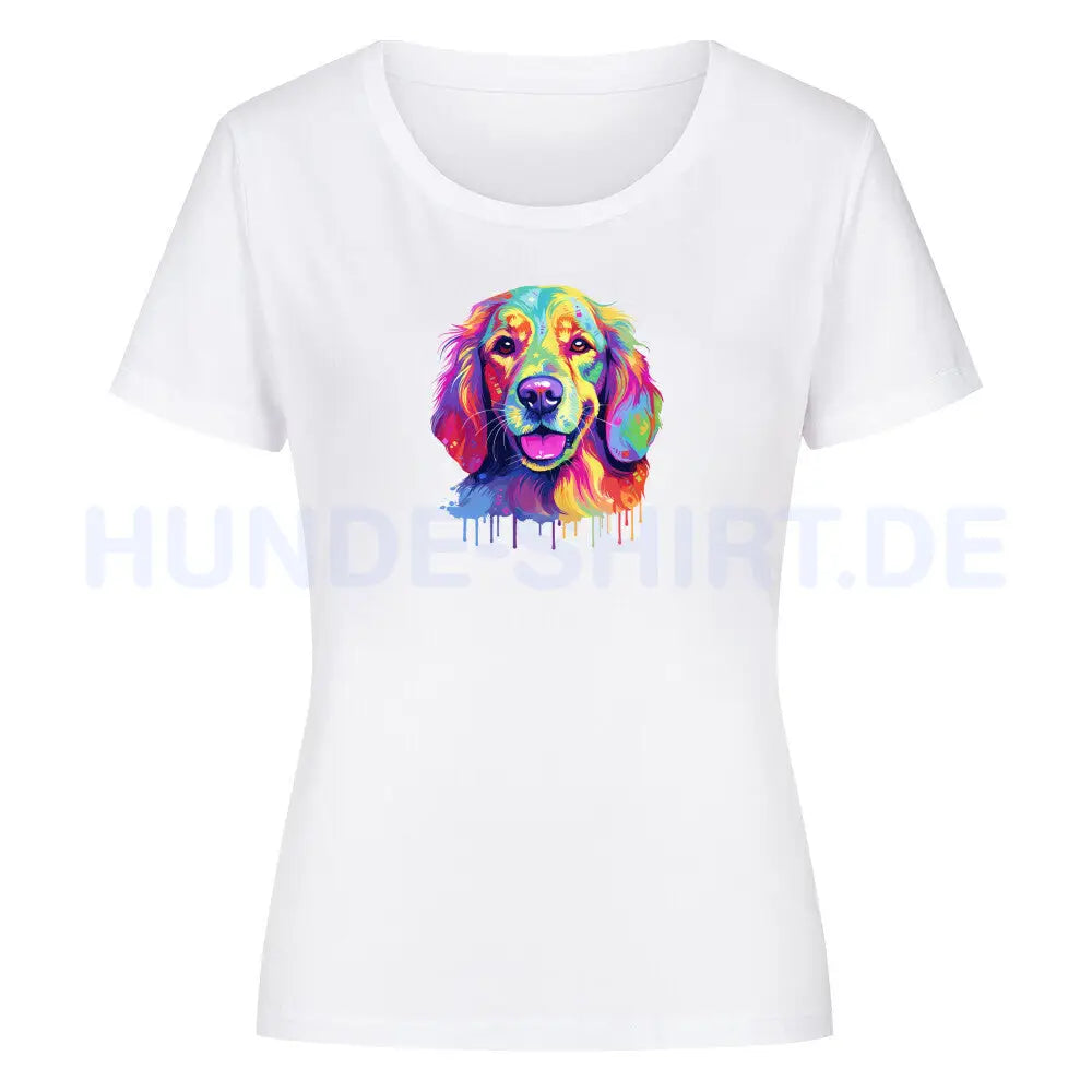 Premium Organic Damen-Shirt "Hovawart - Paint" Weiß – hunde-shirt.de