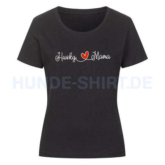 Premium Organic Damen-Shirt "Husky - Mama" Schwarz – hunde-shirt.de