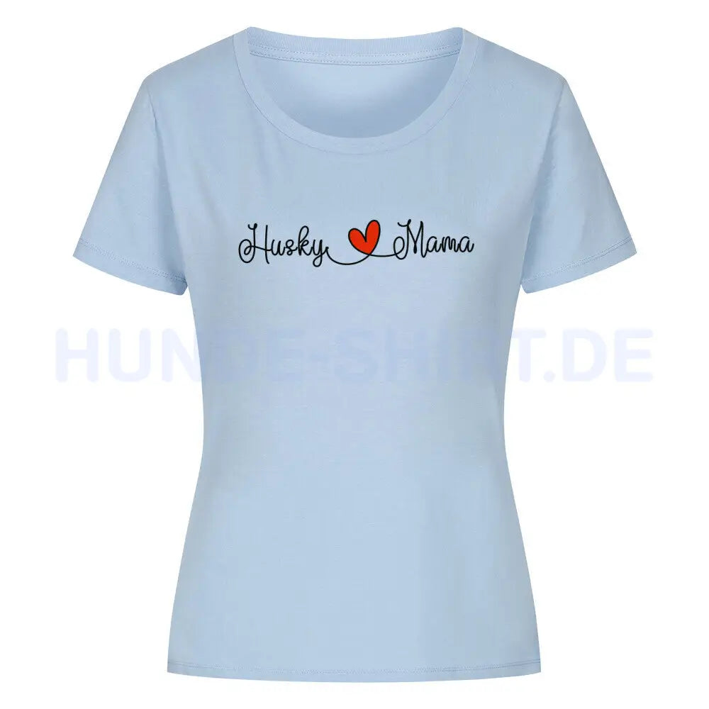 Premium Organic Damen-Shirt "Husky - Mama" Sky Blue – hunde-shirt.de