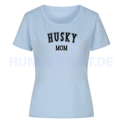 Premium Organic Damen-Shirt "Husky - MOM" Sky Blue – hunde-shirt.de