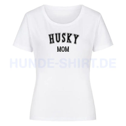 Premium Organic Damen-Shirt "Husky - MOM" Weiß – hunde-shirt.de