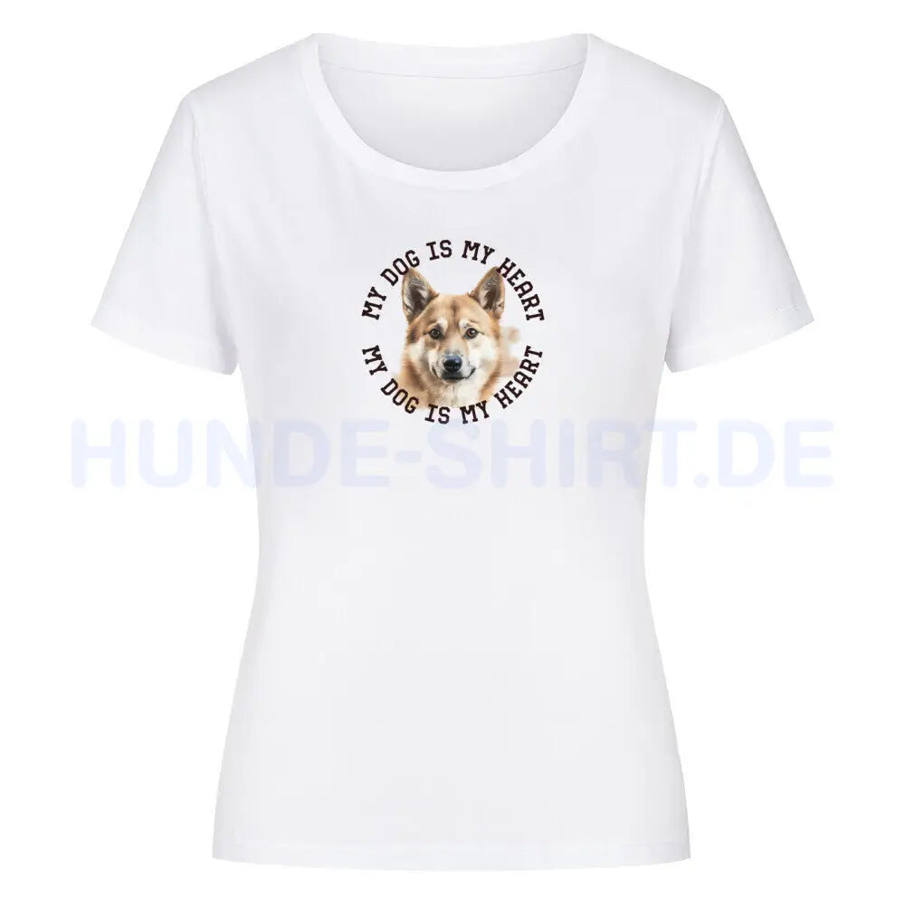 Premium Organic Damen-Shirt "Icelandic - HEART" Weiß – hunde-shirt.de