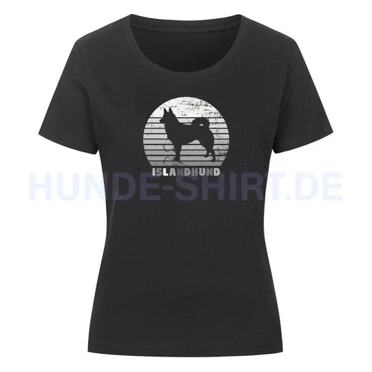 Premium Organic Damen-Shirt "Icelandic - Islandhund" Schwarz – hunde-shirt.de