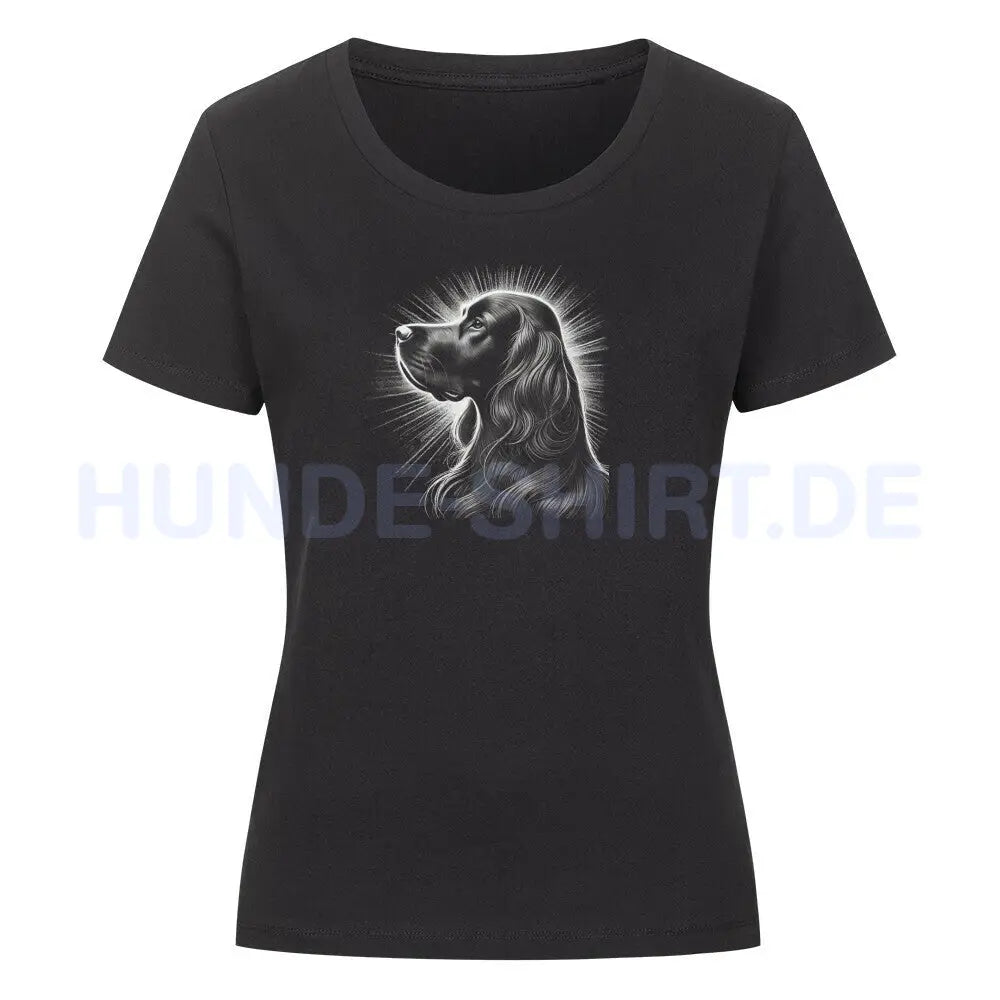 Premium Organic Damen-Shirt "Irish Setter - Shine" Schwarz – hunde-shirt.de