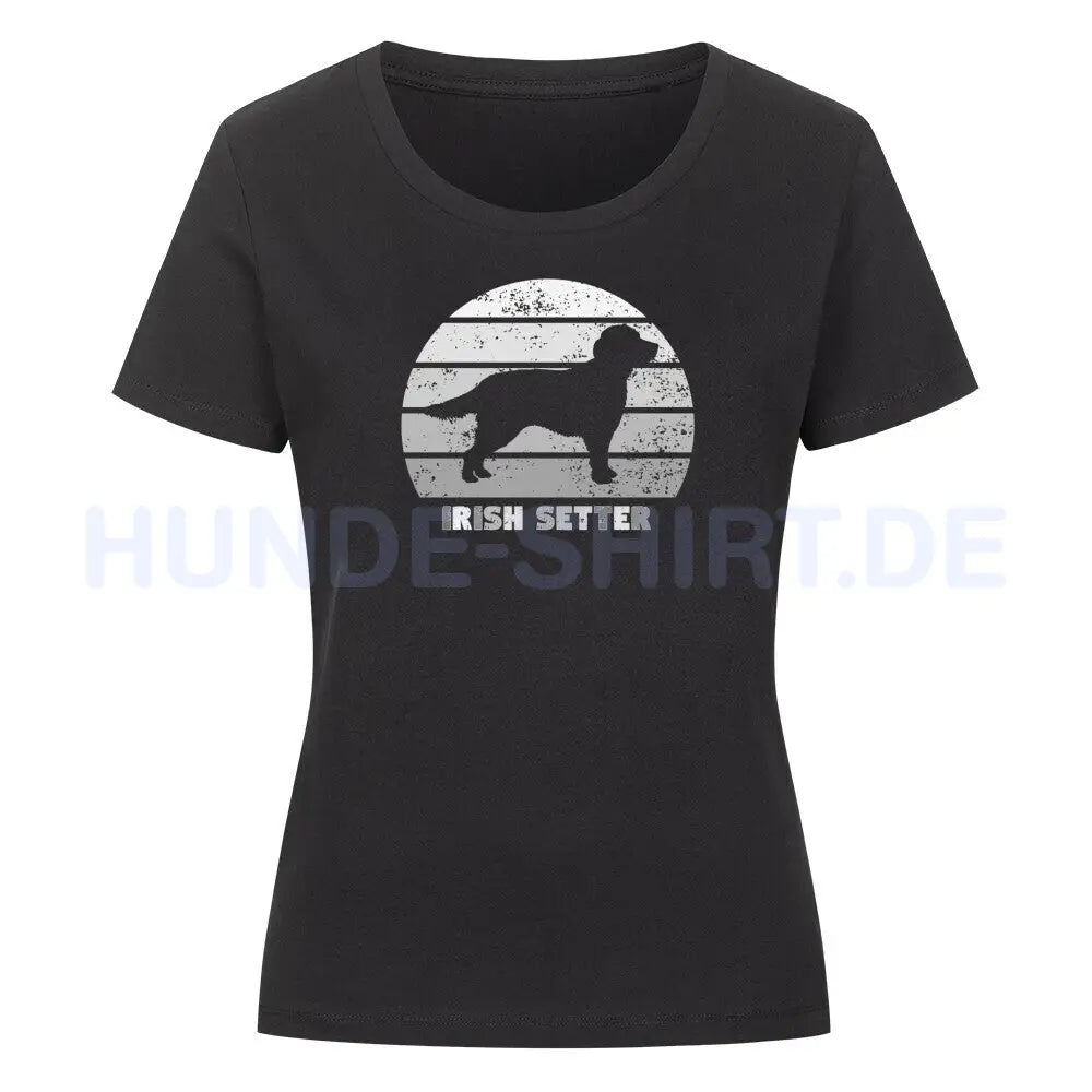 Premium Organic Damen-Shirt "Irish Setter" Schwarz – hunde-shirt.de