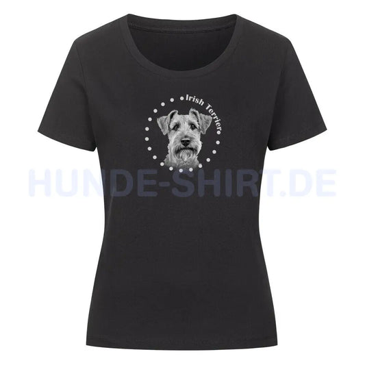 Premium Organic Damen-Shirt "Irish Terrier - LOOK" Schwarz – hunde-shirt.de