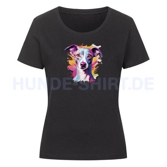 Premium Organic Damen-Shirt "Italian Greyhound / Windspiel Paint" Schwarz – hunde-shirt.de