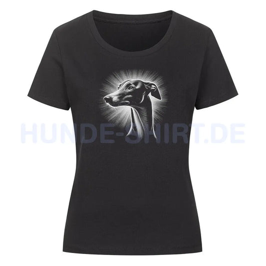 Premium Organic Damen-Shirt "Italian Greyhound / Windspiel Shine" Schwarz – hunde-shirt.de