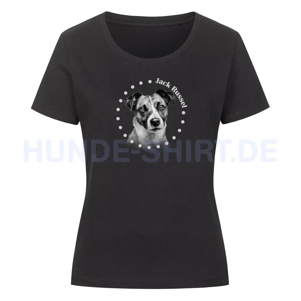 Premium Organic Damen-Shirt "Jack Russell Terrier Rounded" Schwarz – hunde-shirt.de