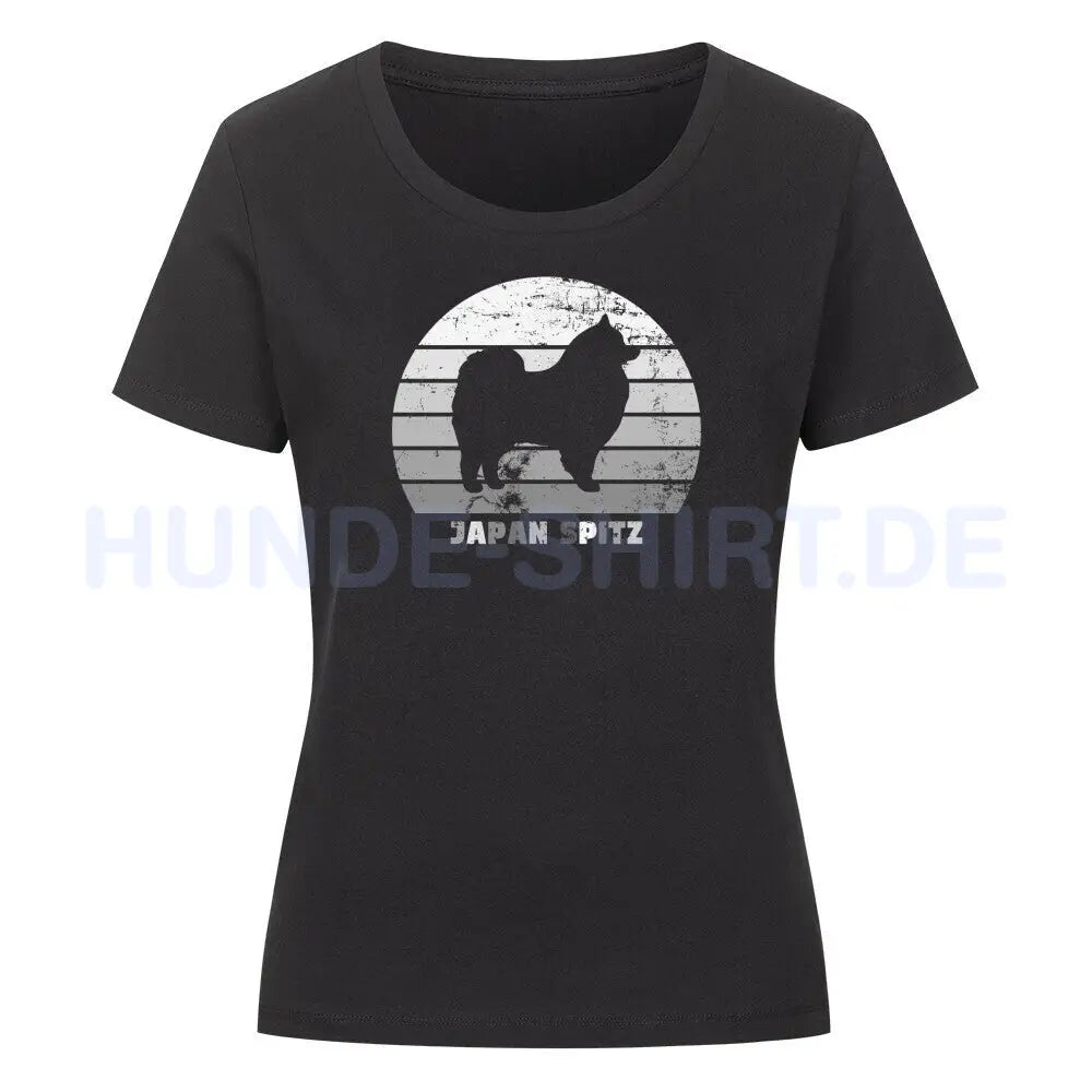 Premium Organic Damen-Shirt "Japan-Spitz" Schwarz – hunde-shirt.de