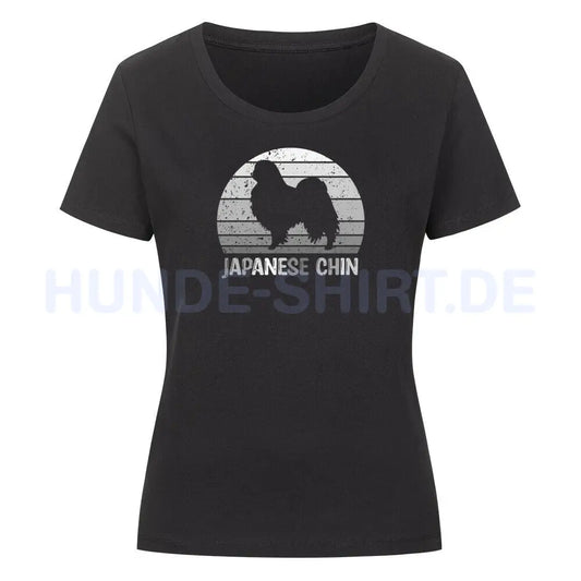 Premium Organic Damen-Shirt "Japanese Chin" Schwarz – hunde-shirt.de