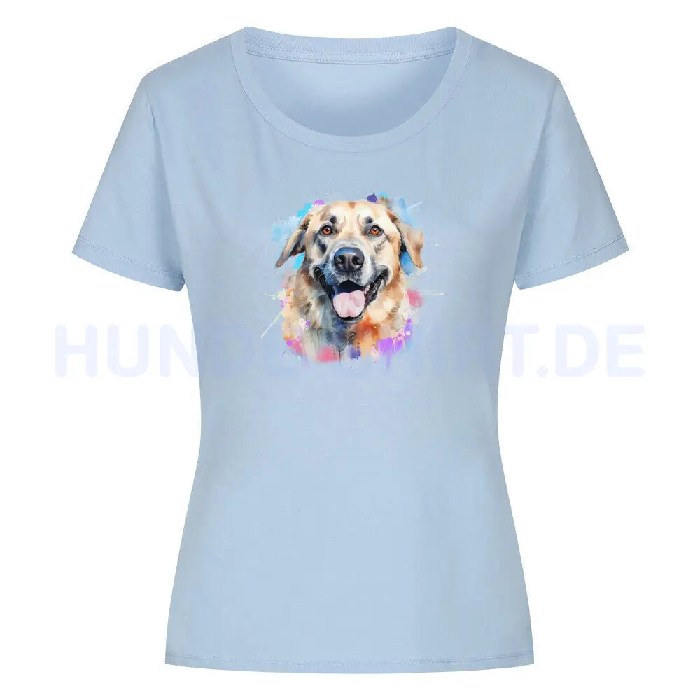 Premium Organic Damen-Shirt "Kangal - Paint" Sky Blue – hunde-shirt.de