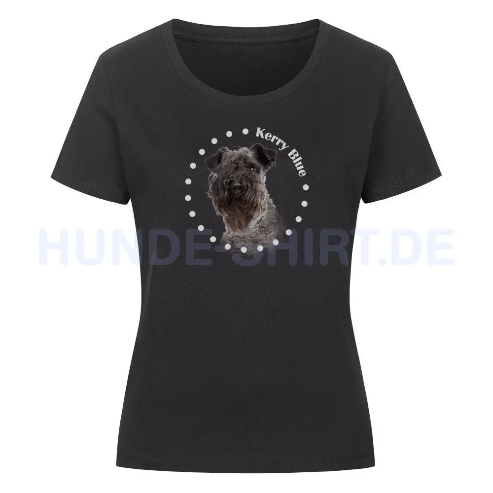 Premium Organic Damen-Shirt "Kerry Blue R" Schwarz – hunde-shirt.de