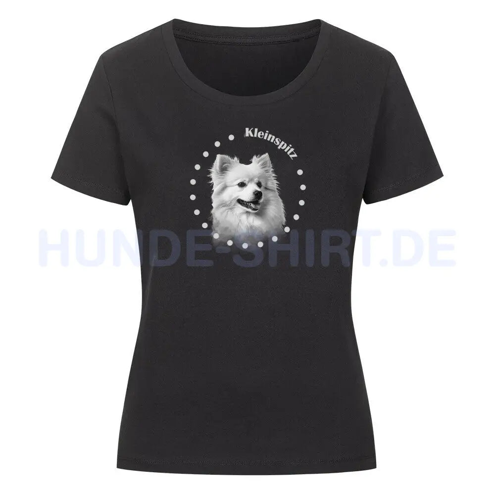 Premium Organic Damen-Shirt "Kleinspitz R" Schwarz – hunde-shirt.de